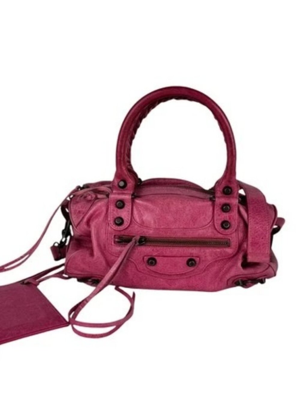 Auth BALENCIAGA Handbag Shoulder Bag Pink Leather - z11012